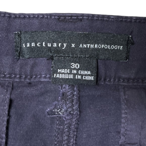 Sanctuary X Anthropology Men Twill Shorts Size 30 Washed Out Navy Blue Chino - Picture 3 of 5